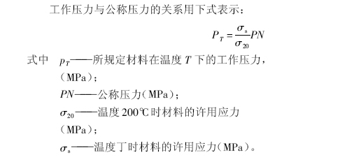 工作壓力與公稱(chēng)壓力的關(guān)系