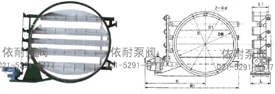 電動(dòng)圓形百葉式調節蝶閥 外形尺寸圖