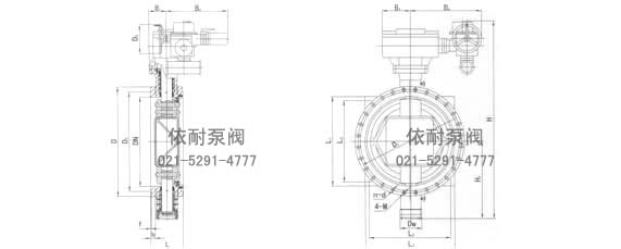 Dns9/7/342X(T)防泥沙蝶閥 外形尺寸圖