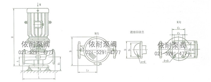 ISGB、IRGB系列管道泵 產(chǎn)品外形圖及安裝尺寸