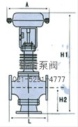 薄膜三通氣動(dòng)調節閥  外形尺寸圖2