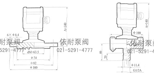 XL-133C法蘭式隔膜壓力變送器外形結構圖