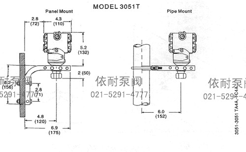 XL3351：3051TG/TA智能表壓變送器外形尺寸圖
