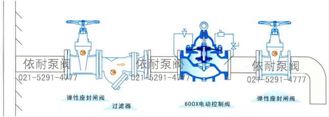 600X電動(dòng)控制閥 典型安裝示意圖