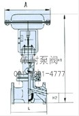 襯氟塑料氣動(dòng)波紋管調節閥 結構圖1