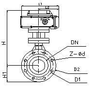 電動(dòng)襯氟調節蝶閥 結構圖2