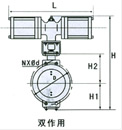 氣動(dòng)薄膜、活塞調節蝶閥 外形尺寸圖2
