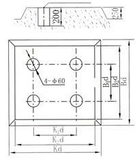  硬性聯(lián)接基礎預留螺栓孔