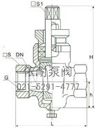 二通內螺旋塞閥 外形尺寸圖