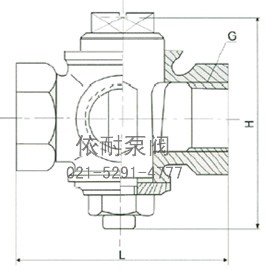 三通內螺銅旋塞閥 外形尺寸圖