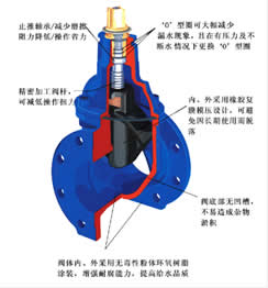 RVHX暗桿軟密封閘閥 結構圖
