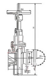 Z43/643H/X鑄鋼平板閘閥 外形尺寸圖